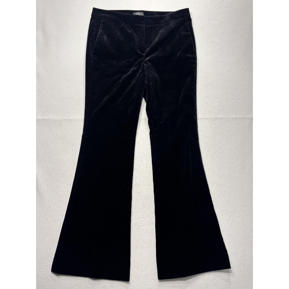 Theory Caroleena Black Stretch Velvet Flare Leg‎ Dress Pants Womens 8 G1004217